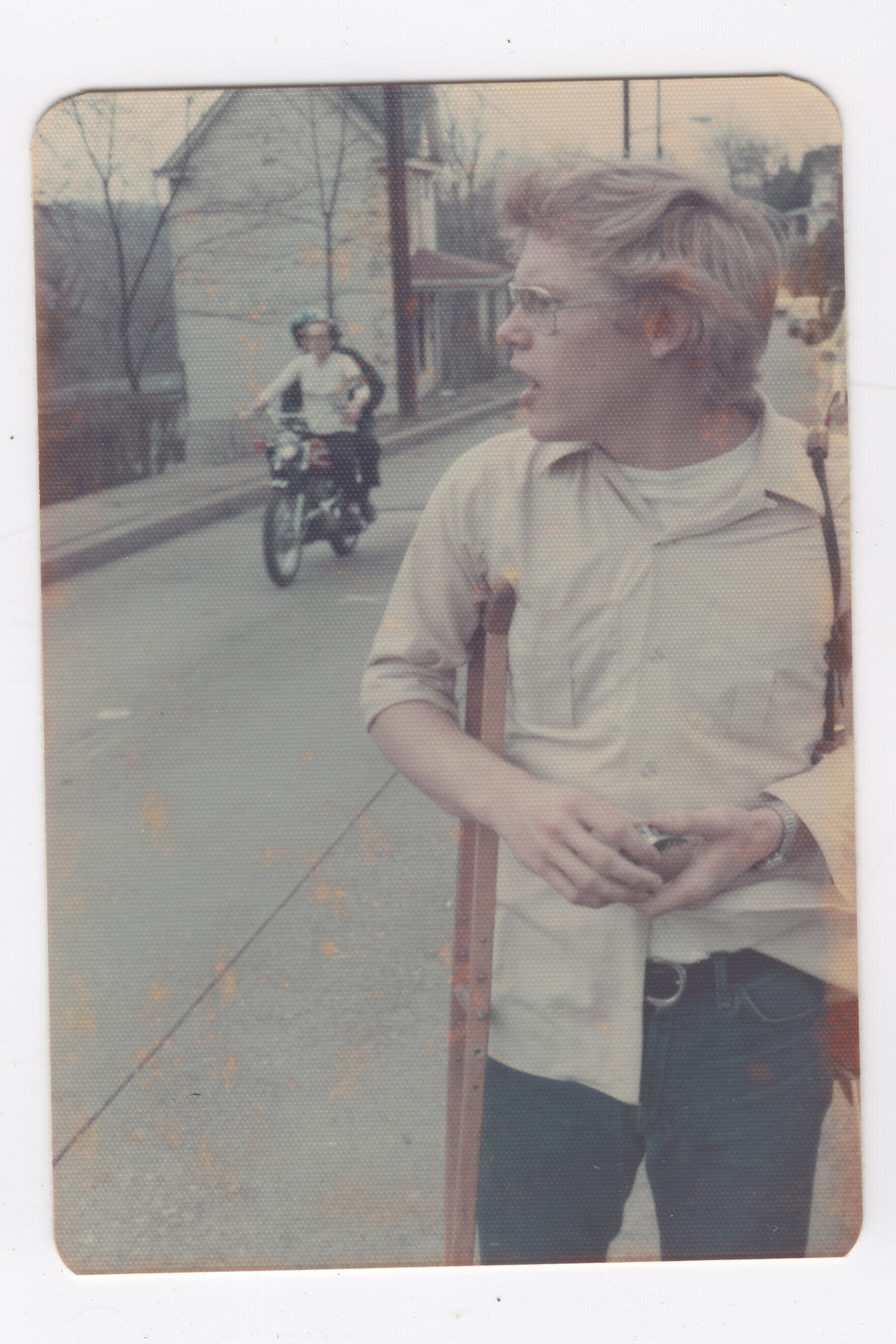 Bicycle Bill on crutches – Pittsburgh, PA – 1971